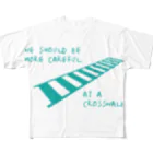 PiZakkuの横断歩道は気をつけよう　水色 All-Over Print T-Shirt