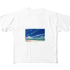 SAKURA スタイルの白い砂浜とビーチ All-Over Print T-Shirt