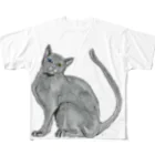 Coshi-Mild-Wildの猫_ロシアンブルー All-Over Print T-Shirt