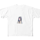 SAKURA スタイルの黒髪ロング女子 フルグラフィックTシャツ