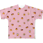 どっと屋のCustard Puddings pink All-Over Print T-Shirt