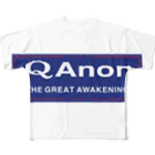 DRIPPEDのQAnon THE GREAT AWAKENING! 白ロゴ フルグラフィックTシャツ