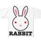 DRIPPEDのRABBIT-うさぎ- フルグラフィックTシャツ