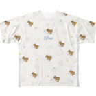 papiko くまさんの【ベージュ】 sleep おやすみ テディベア All-Over Print T-Shirt