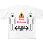 Mr.AmusingのKeep Distance フルグラフィックTシャツ