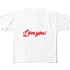 Cozy Letters WorksのLove you! All-Over Print T-Shirt