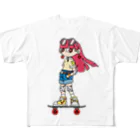 NerdCatHoodiesのNerdCatHoodies SK8 girl 4 フルグラフィックTシャツ