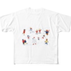 tomocco shopのスケートの刺繍密集 All-Over Print T-Shirt