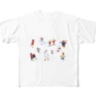 tomocco shopのスケートの刺繍密集 All-Over Print T-Shirt