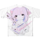 ゆーきんの絵ぐっずの朦朧（桃） フルグラフィックTシャツ