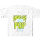 bearsfleekのKING OF POP-Blue フルグラフィックTシャツ