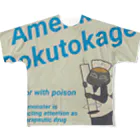 かぼちゃ屋のAmerika Dokutokage マシカク ヴィンテージ フルグラフィックTシャツ