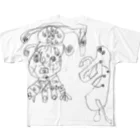 USA-PのロボB & とりロボ なかよし All-Over Print T-Shirt