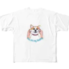 アトリエ　トトのビョーンされた犬 フルグラフィックTシャツ