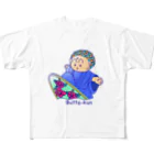 鎌倉のご当地キャラぶったくんのsurf Butta-kun(blue) フルグラフィックTシャツ