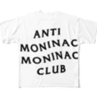COLORR IX (๑＞◡＜)۶のammc - Anti Moninac Moninac Club (Black Logo) フルグラフィックTシャツ