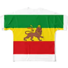 DRIPPEDのRASTAFARI LION FLAG-エチオピア帝国の国旗- Tシャツ All-Over Print T-Shirt