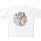 ＰＵＧＬＡＮＤの熊・鹿・フクロウ・オオカミ・キツネ・鷹・イモリ・うさぎ・リス・ジョウビタキ All-Over Print T-Shirt