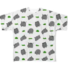 ゆるいイラストのアイテム - イラストレーターハセガワのサイと草 フルグラフィックTシャツ