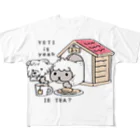 イラスト MONYAAT のCT112 YETI is yeahの家でお茶 フルグラフィックTシャツ