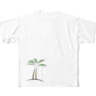 海のサワガニのヤシの木 All-Over Print T-Shirt