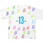 AllBlue-13-のマルチカラー フルグラフィックTシャツ