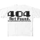 nekomoriの404 notfound type1 フルグラフィックTシャツ