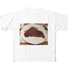 幸せコーポレーションの幸せステーキ フルグラフィックTシャツ