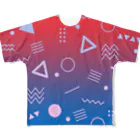 SANKAKU DESIGN STOREの懐かしくて、新しい。 赤青/B All-Over Print T-Shirt