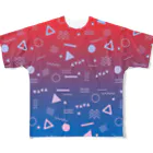 SANKAKU DESIGN STOREの懐かしくて、新しい。 赤青/S All-Over Print T-Shirt