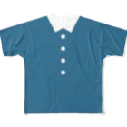 六三八デザイン室のおめかしな青のTシャツ フルグラフィックTシャツ