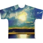 the lazy dog.の海と太陽 풀그래픽 티셔츠