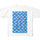 ue☆(ウイ）のメダカとヤマトヌマエビ フルグラフィックTシャツ
