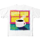 ことり屋の朝のコーヒー フルグラフィックTシャツ