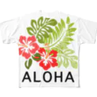 Monokomono+のALOHA プルメリア フルグラフィックTシャツ