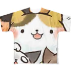 ライフオリジナルショップのねこねこグッズ フルグラフィックTシャツ