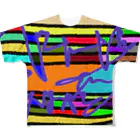 まとりこや ショップのもじ絵　フルグラフィックＴシャツ All-Over Print T-Shirt