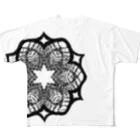 シンプルなグッズ やこ屋のレースの幾何学模様な花 フルグラフィックTシャツ