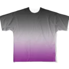 ぽぬぞぬのグラデーション　プライドフラッグ　アセクシュアル All-Over Print T-Shirt