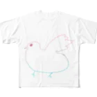 西狗（サイガウ）の虹色鳩さーん( ᐛ ) All-Over Print T-Shirt