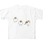 文鳥うさぎ猫とりTシャツスマホケース-facileのふくらすずめ フルグラフィックTシャツ