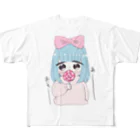 さくらのアメを見せつけてくる少女 All-Over Print T-Shirt