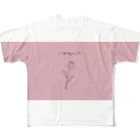ないものねだりのthank you(pink×black) フルグラフィックTシャツ
