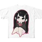 さくらの黒髪リボンの少女 All-Over Print T-Shirt