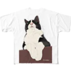 kinako-japanのハチワレにゃんこ　テトラちゃん All-Over Print T-Shirt