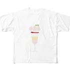 cotton-berry-pancakeの白いちごのパフェ All-Over Print T-Shirt