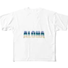 aloha808mahaloのALOHA × ビーチ＠ハワイ All-Over Print T-Shirt