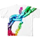 ナグラクラブ デザインのくさりレインボー4 All-Over Print T-Shirt