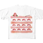 んぱのもりのショートケーキ　いちご味 All-Over Print T-Shirt