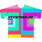 STICKTOBELIEFのcolor square All-Over Print T-Shirt